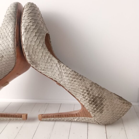 Pour La Victoire Snake Skin Platform Heels Size 9 Pump High Heel Shoes - Picture 9 of 16